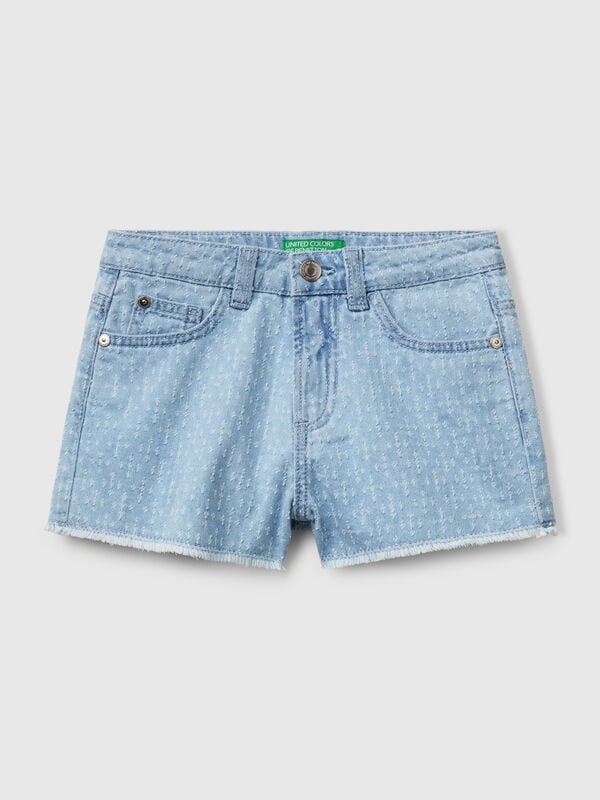 Pantalón corto vaquero con flecos Niña