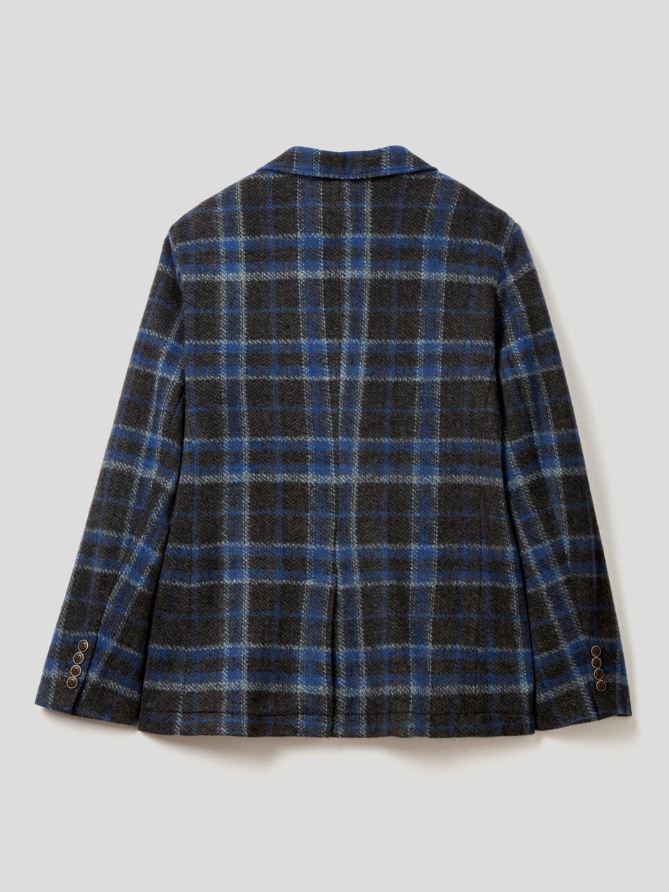 Blazer slim fit de cuadros de lana mixta image number 2