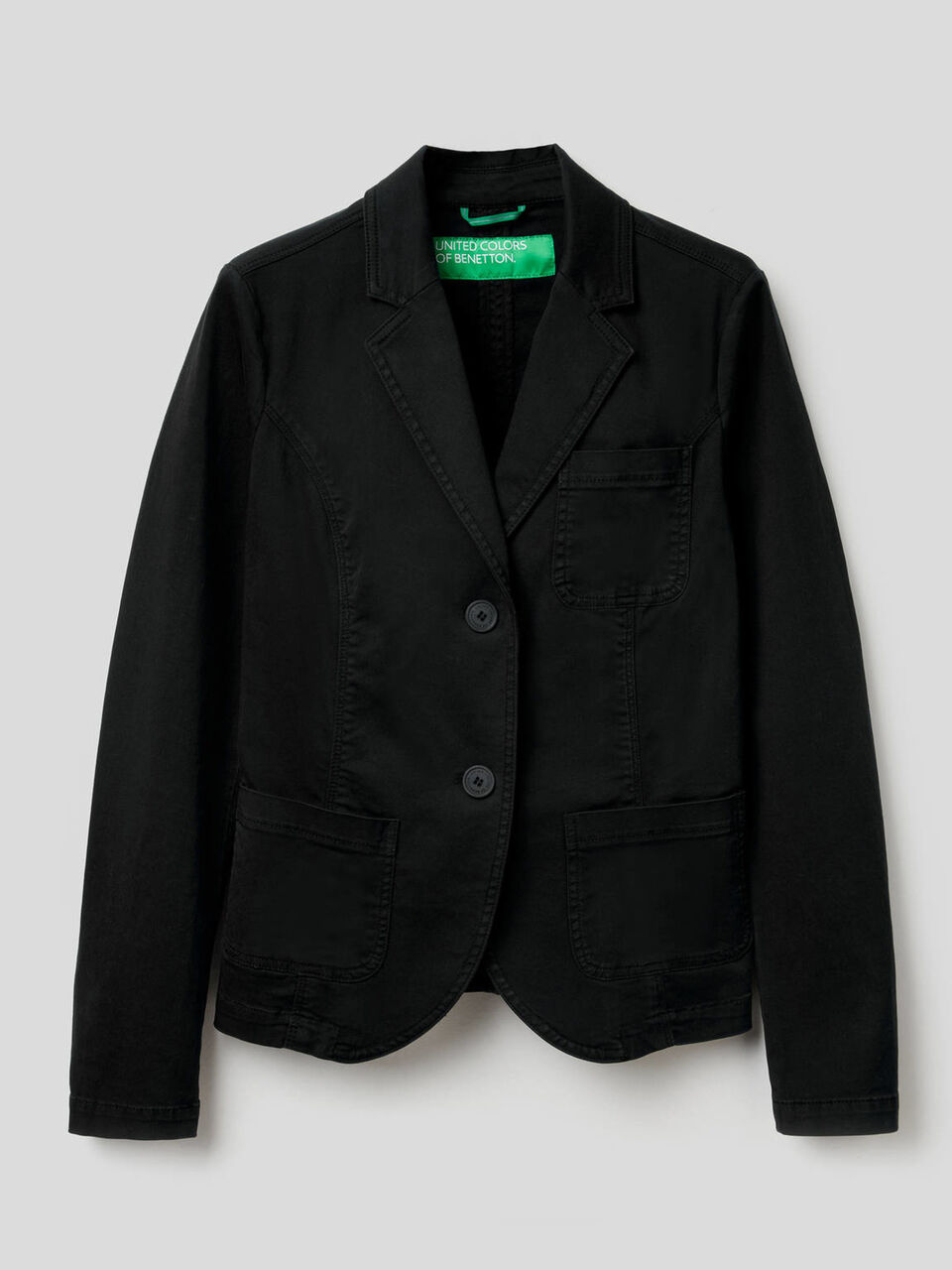 Blazer entallado de algodón elástico image number 1