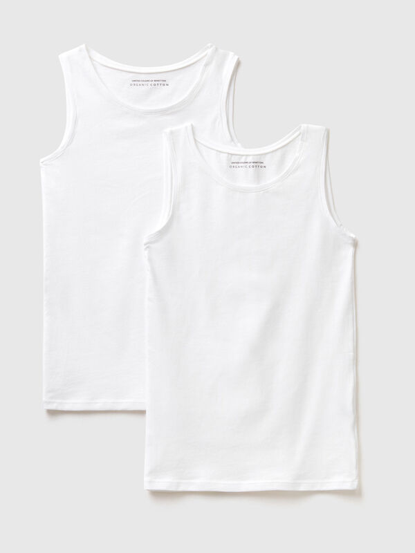 Dos camisetas de tirantes de algodón orgánico super stretch