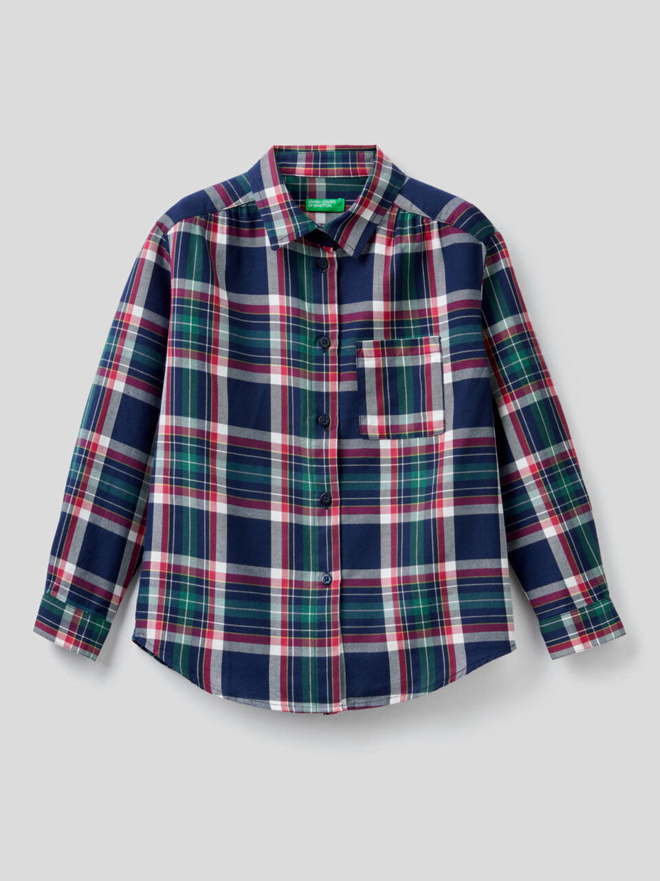 Camisa de cuadros de algodón mixto image number 1