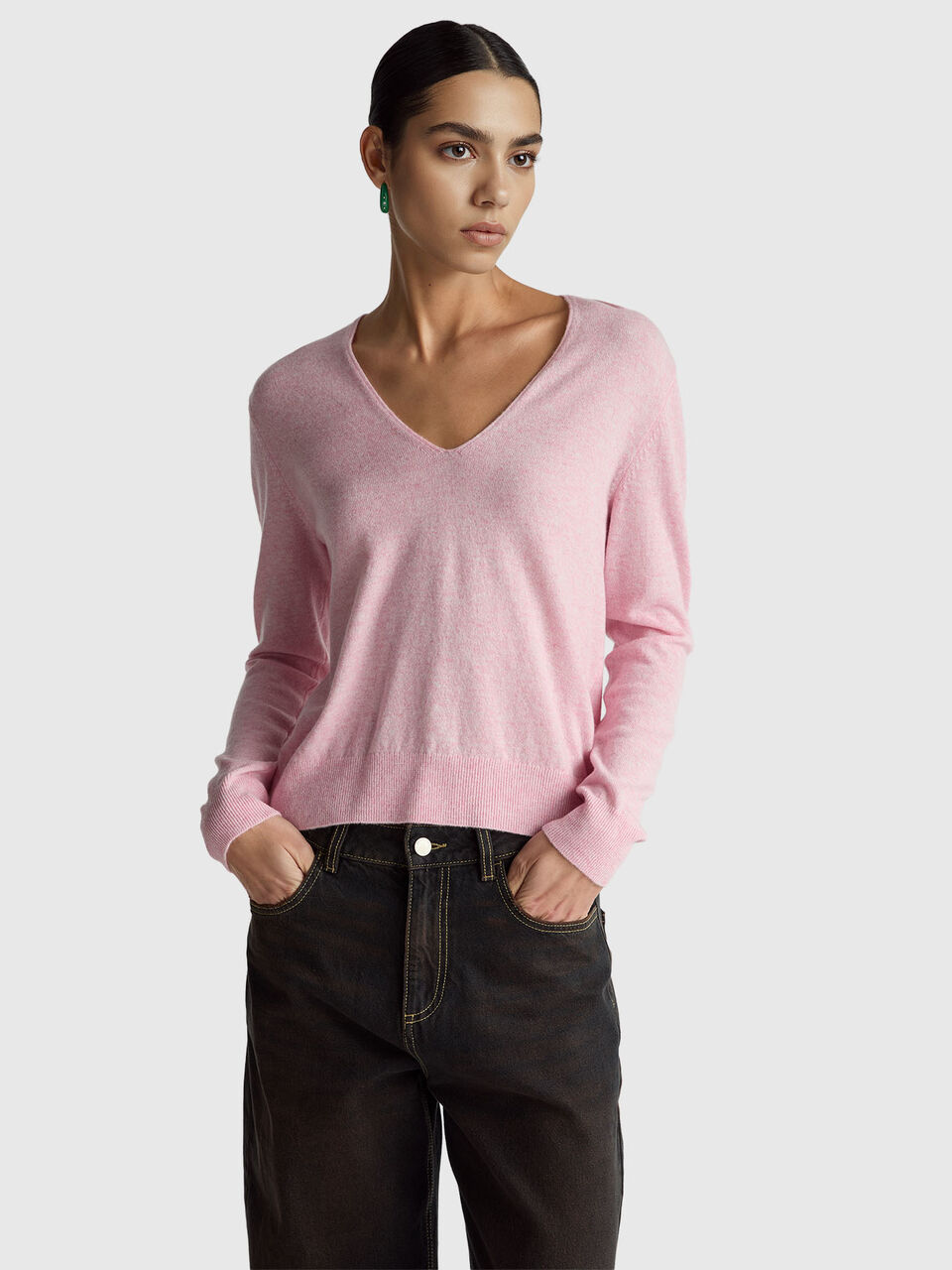 V NECK SWEATER L/S Mujer image number null