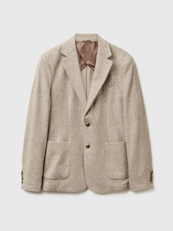 Chaqueta de mezcla de lana Hombre