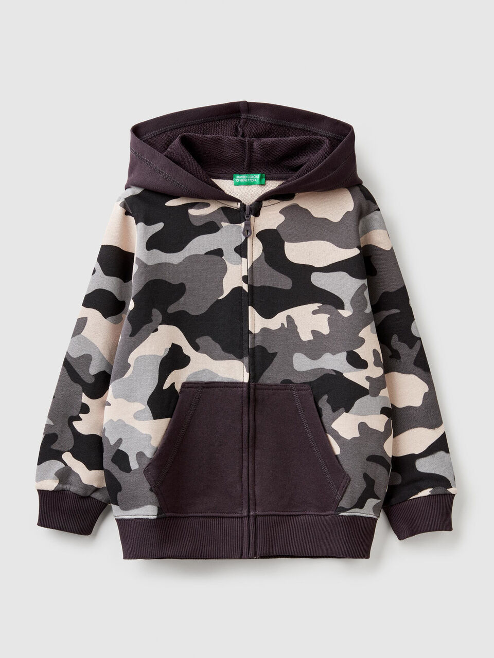 Sudadera estampada con cremallera image number 1