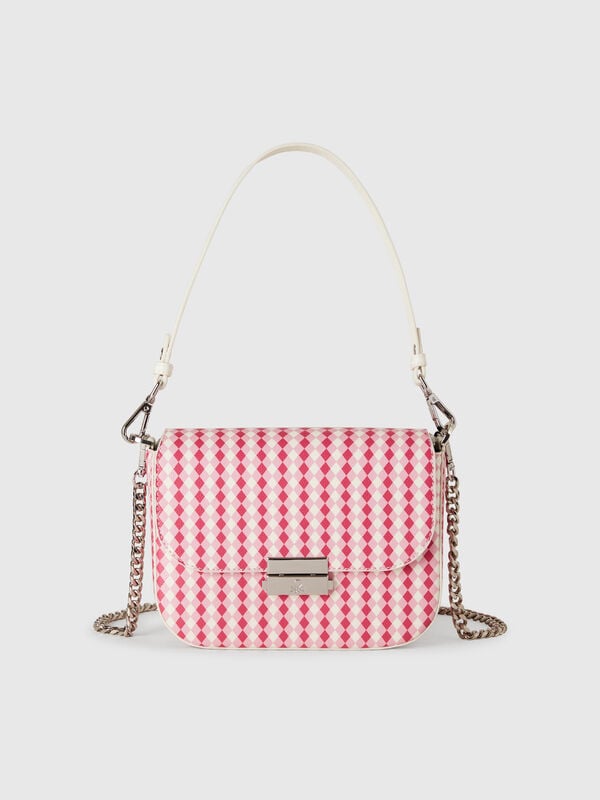 Bolso de tejido revestido con estampado de rombos Mujer