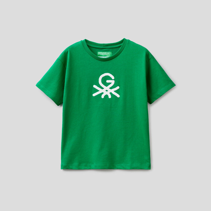 Camiseta verde unisex by Ghali con estampado