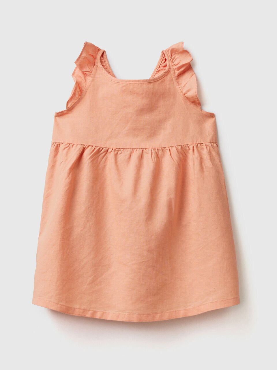 Vestido de lino mixto con volantes