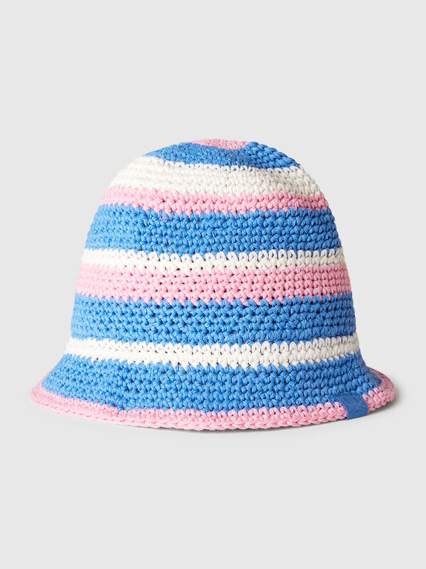 Gorro estilo cubo de crochet Niña