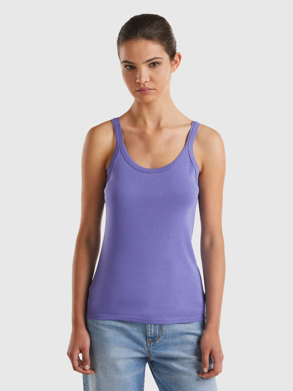 Camiseta de tirantes morada de 100 % algodón Mujer