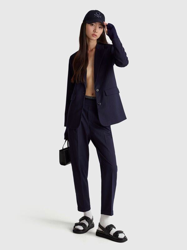 Pantalones de franela de raya diplomática Pantalones de franela de raya diplomática Mujer