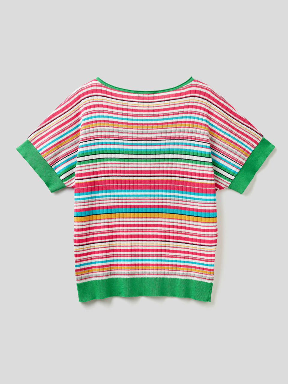 Jersey manga larga a rayas multicolor image number 2