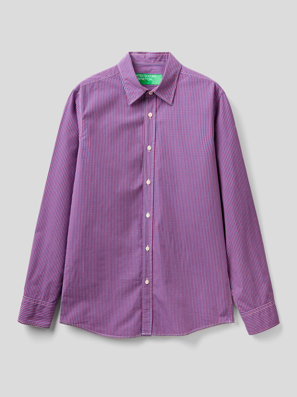 Camisa slim fit de algodón teñida en hilo image number 1