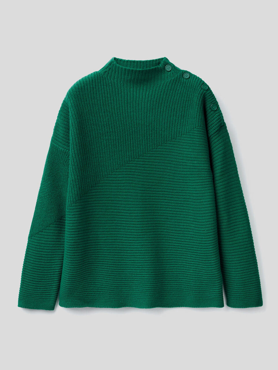 Jersey de lana mixta con botones image number 1