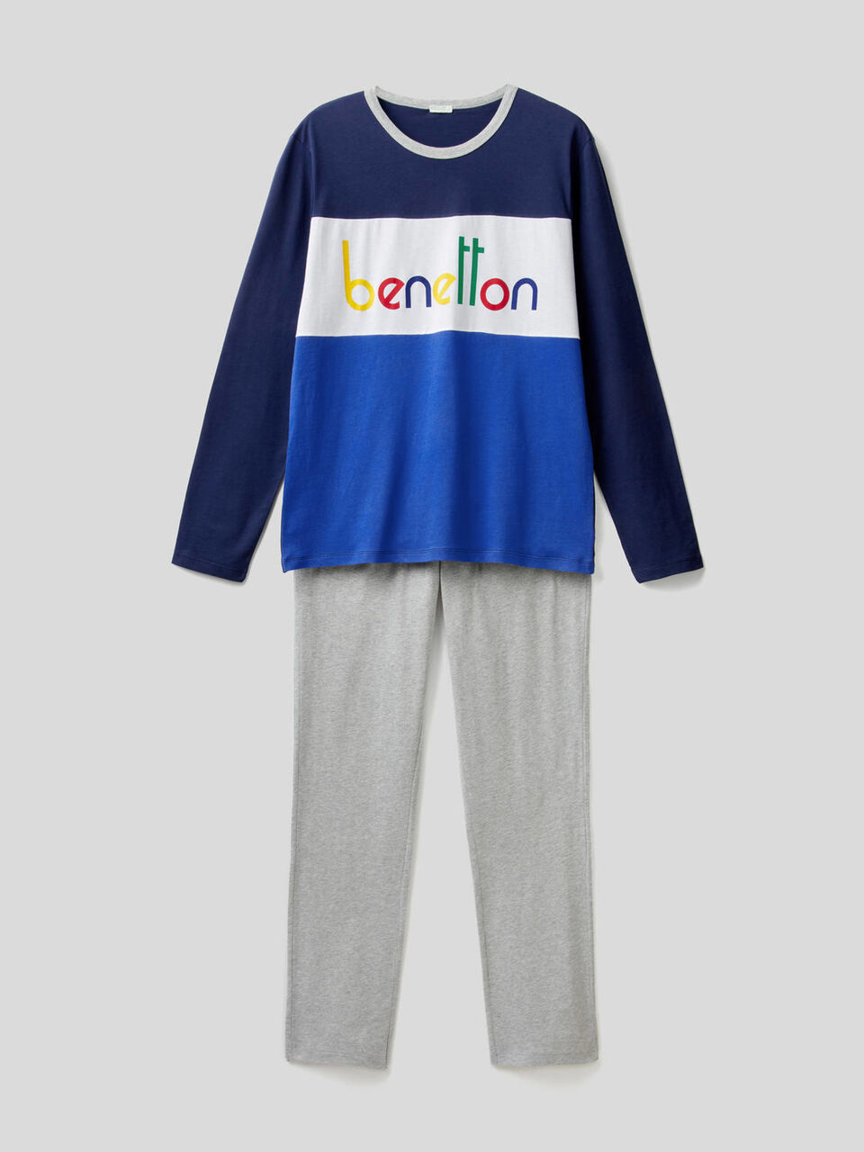 Pijama con estampado de logotipo de 100% algodón image number 1