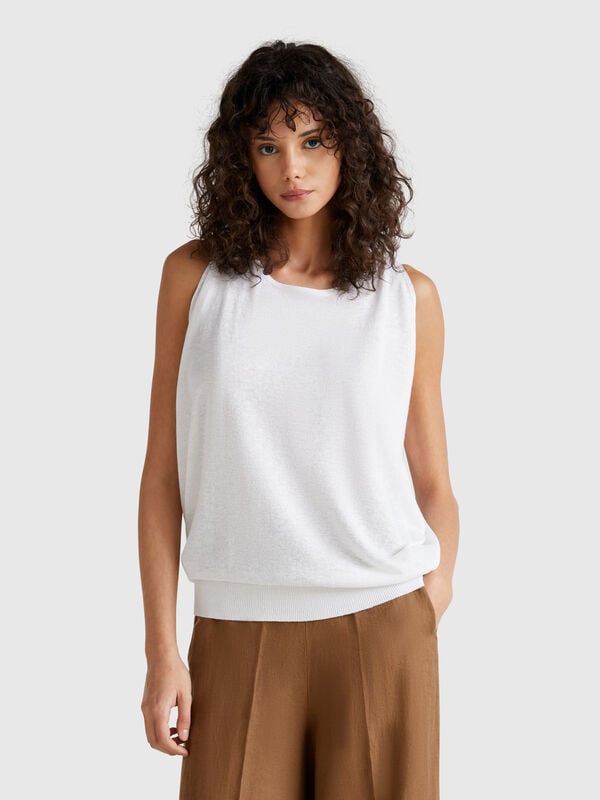 Jersey reversible de mezcla de lino Mujer