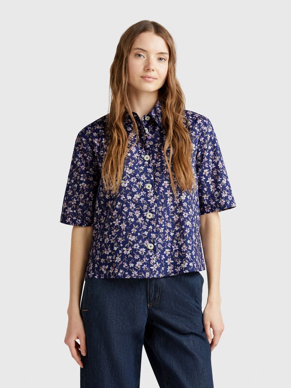 Camisa estampada de algodón ligero Mujer