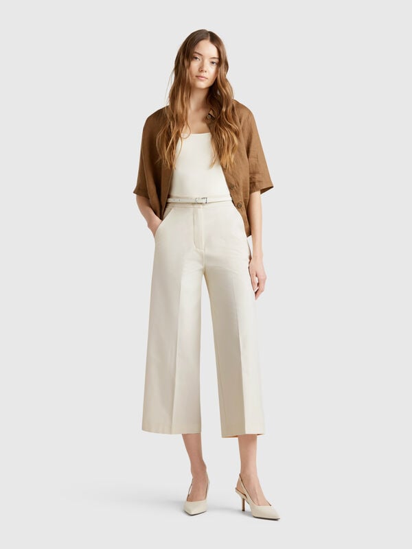 Pantalón cropped de talle alto Mujer