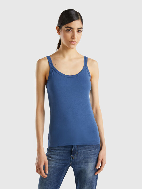 Camiseta de tirantes Air Force Blue de 100 % algodón Mujer