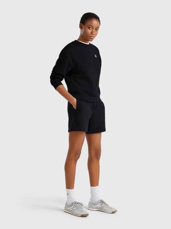 Pantalón corto con elástico con logo Mujer