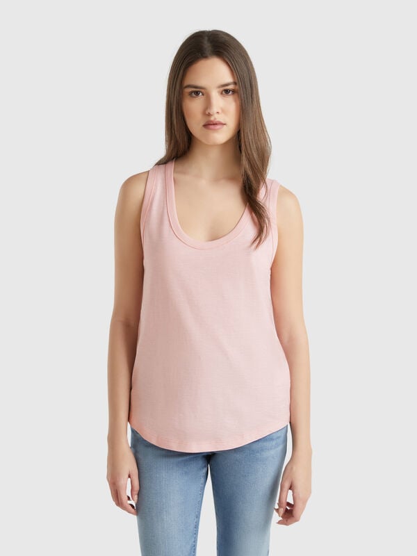 Camiseta sin mangas de algodón ligero Mujer