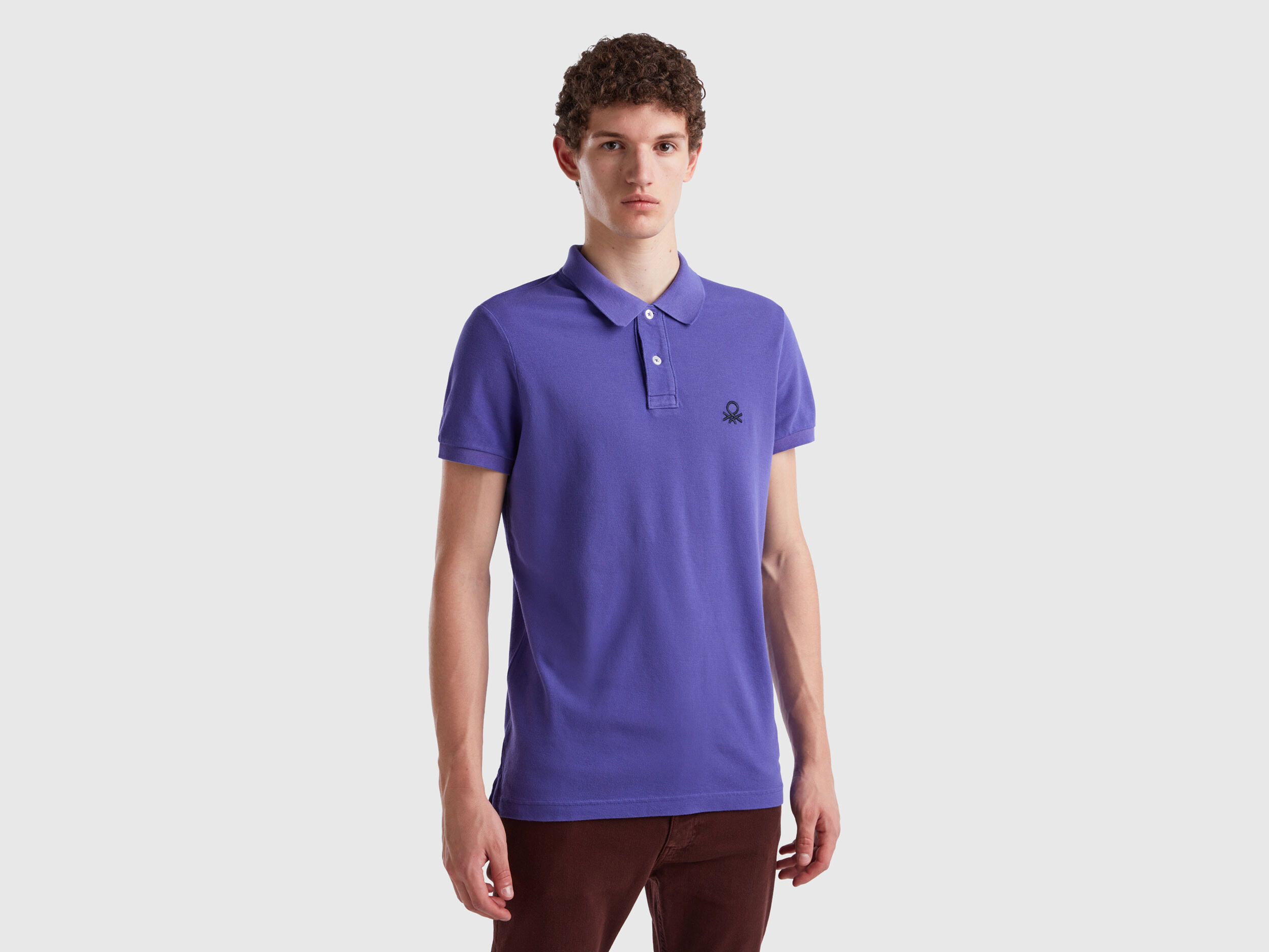 Polo morado slim fit Morado Benetton