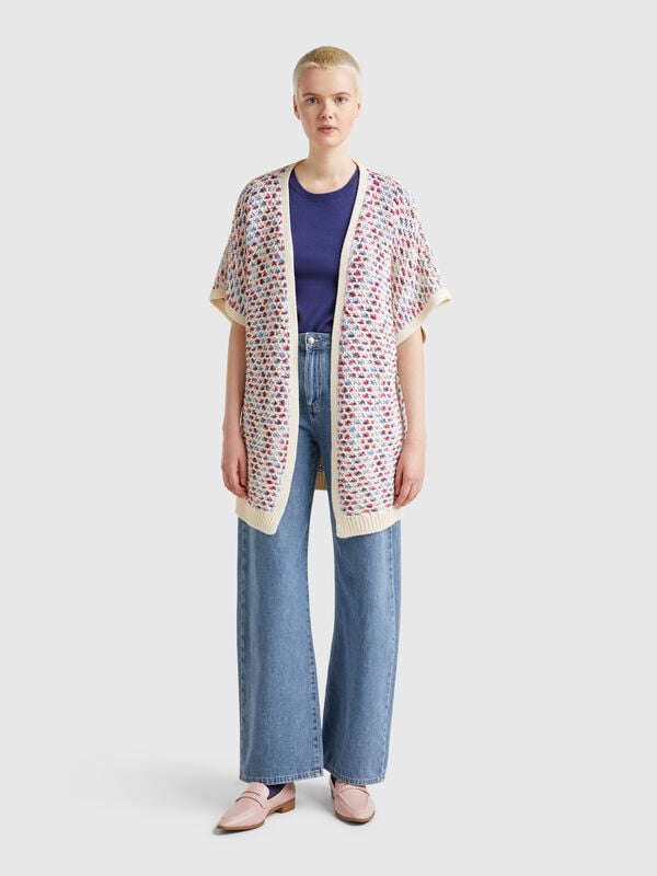 Cárdigan reversible en jacquard Mujer