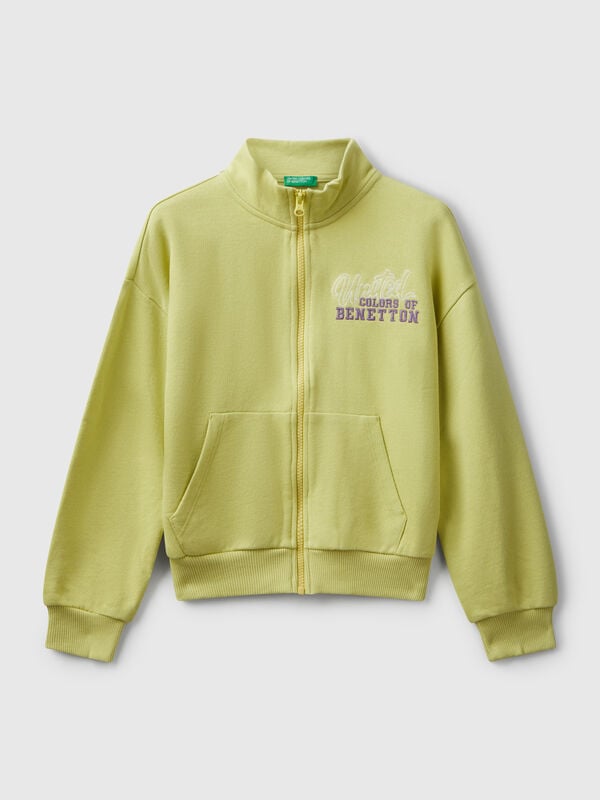 Sudadera con cremallera y estampado Niña