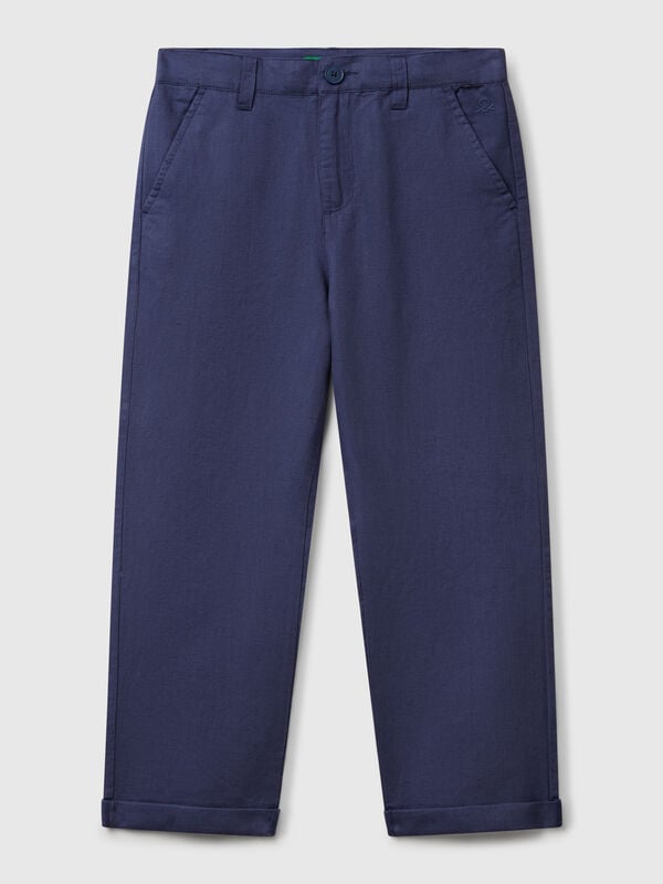 Pantalón relajado en mezcla de lino Niño