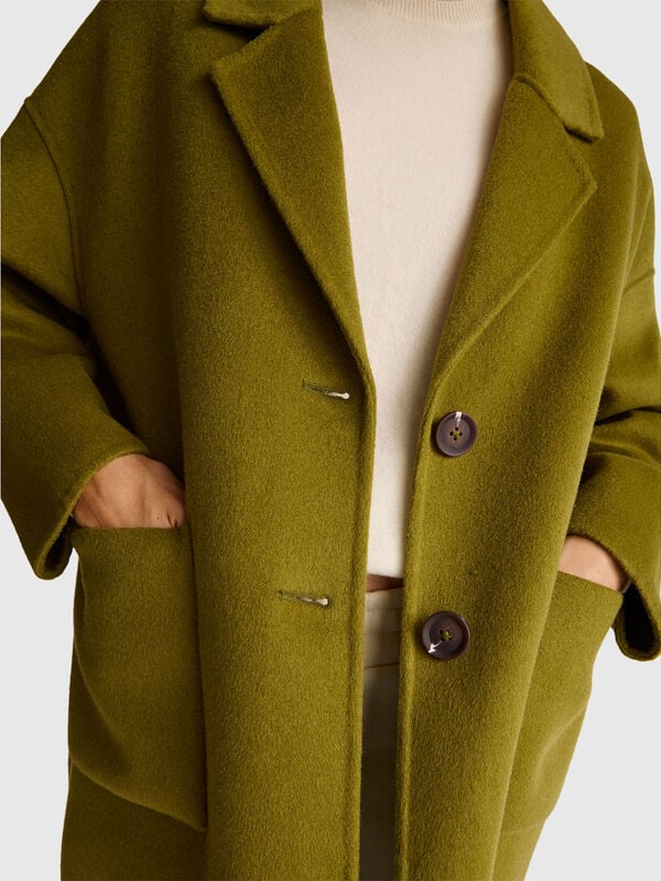 Abrigo midi de mezcla de lana Mujer