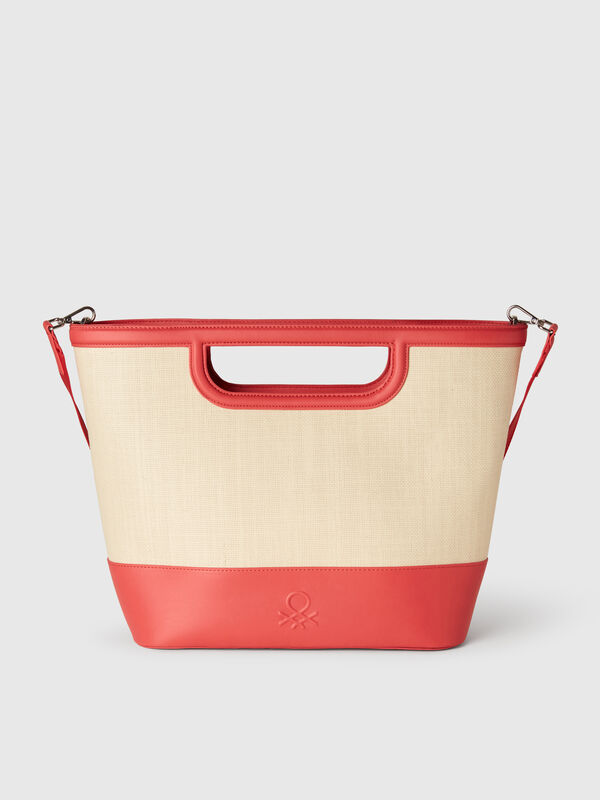 Bolso tote grande de rafia Mujer
