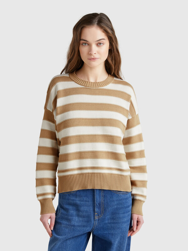 Jersey de rayas de tricot de algodón Mujer