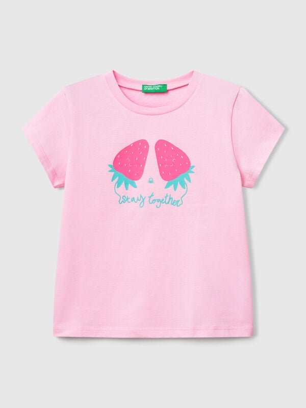 Camiseta con estampado flúor Niña