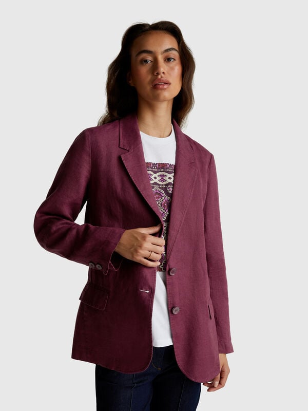 Blazer de lino puro Mujer