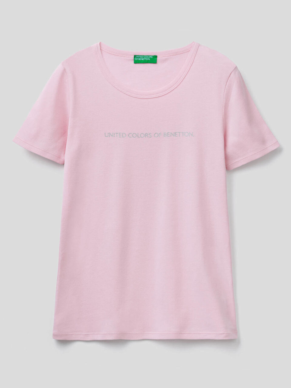 Camiseta de 100% algodón con estampado de logotipo con glitter image number 1