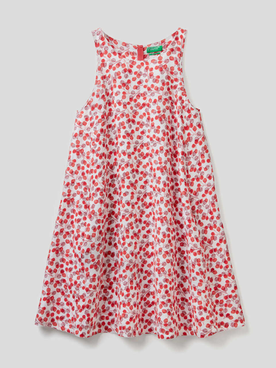 Vestido de 100% lino con estampado image number 1
