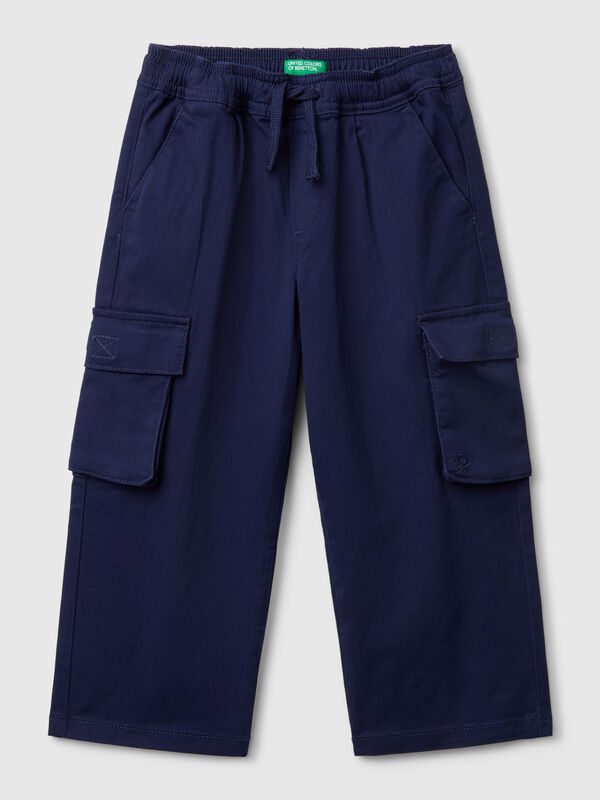 Pantalón cargo de algodón elástico Niño