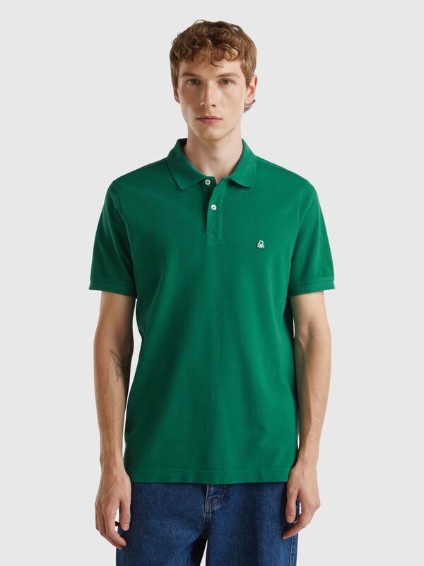 Polo verde oscuro regular fit Hombre