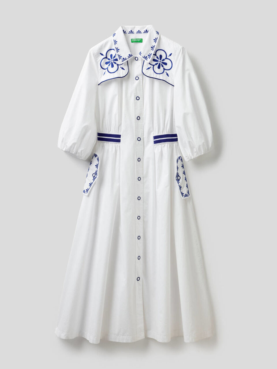 Vestido camisero con bordados image number 1