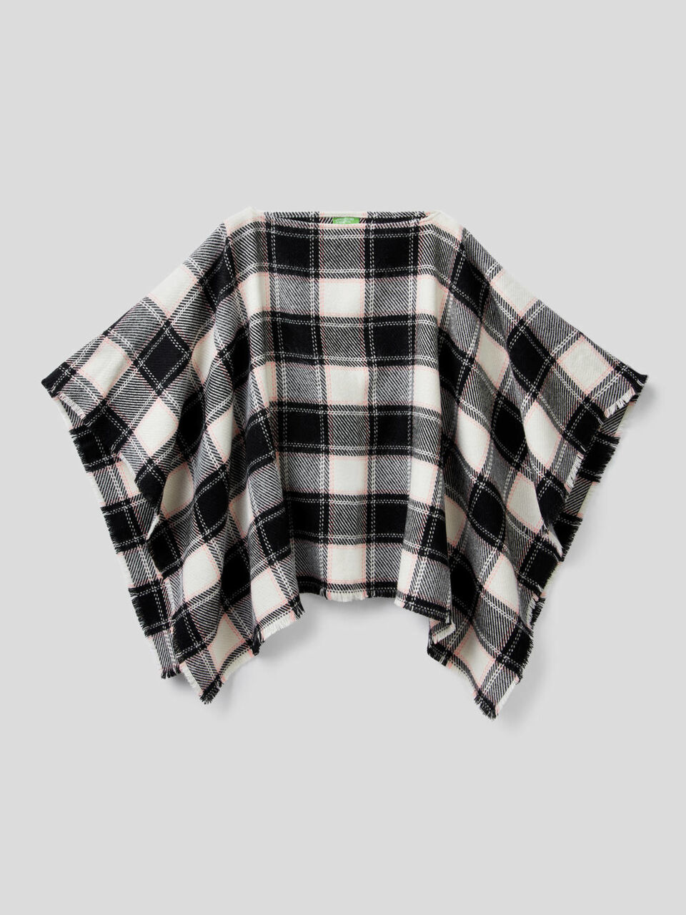 Poncho con estampado de tartán image number 1