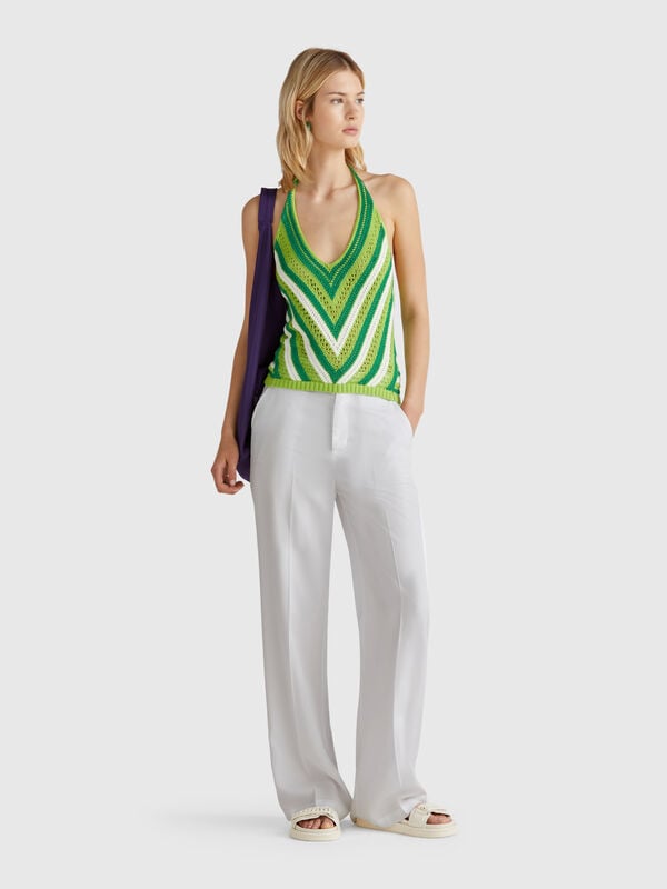 Pantalón puro lyocell Mujer