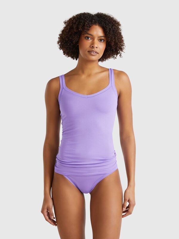 Camiseta interior de tirantes de algodón súper elástico Mujer