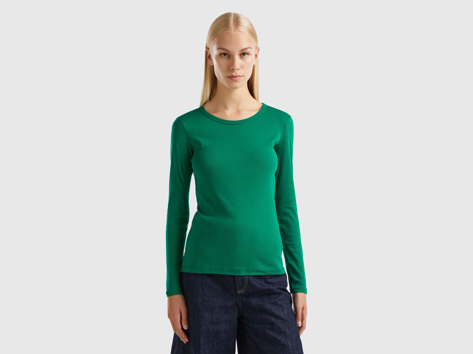 Camiseta de manga larga de algodón pesado (G540B) verde irlandés, L  (paquete de 12)