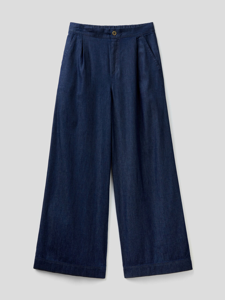 Pantalón wide fit de cambray image number 1
