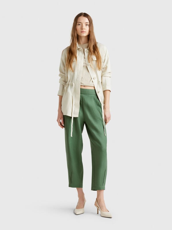Pantalón suave de puro lino Mujer