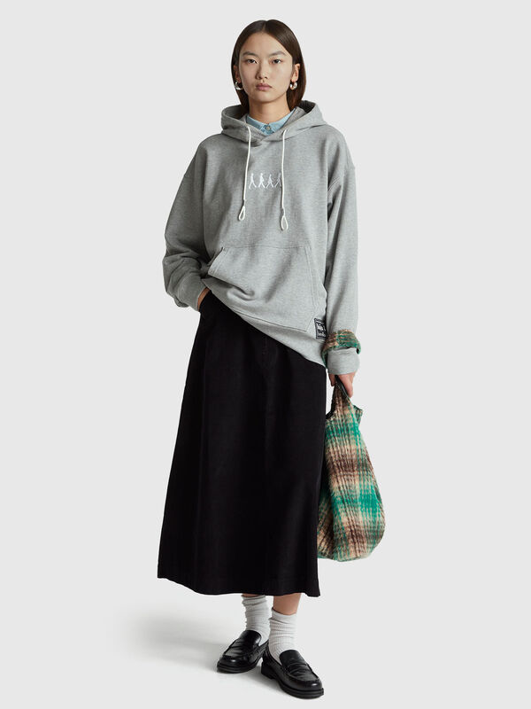 Falda midi de terciopelo Falda midi de terciopelo Mujer