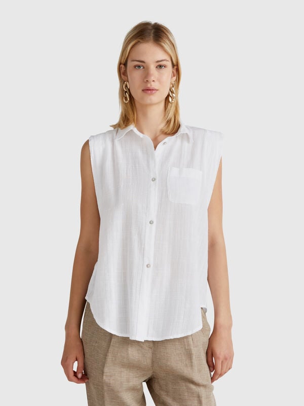 Camisa sin mangas con nudo Mujer