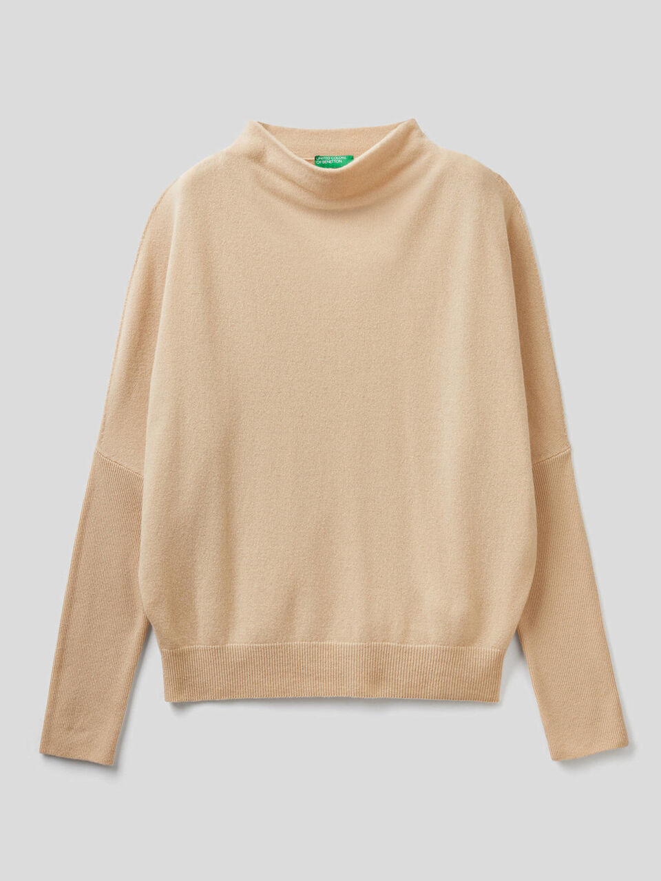 Jersey de cuello alto con manga acanalada image number 1