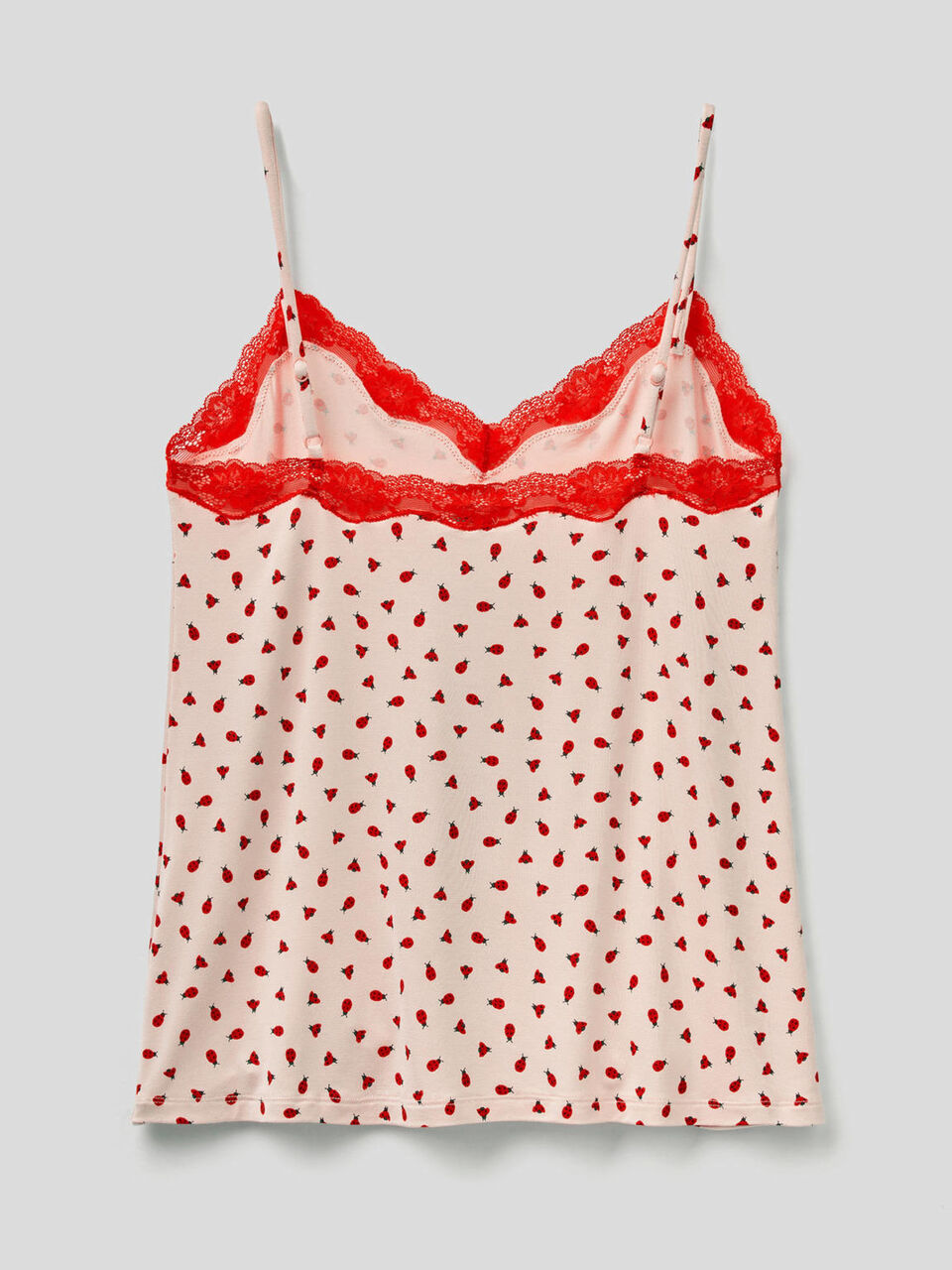 Camiseta de tirantes estampada con encaje image number 2