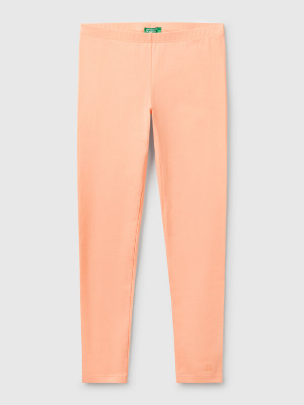 Leggings de algodón elástico con logotipo Niña