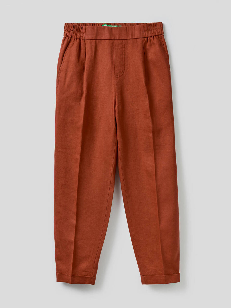 Pantalón cropped de 100% lino image number 1